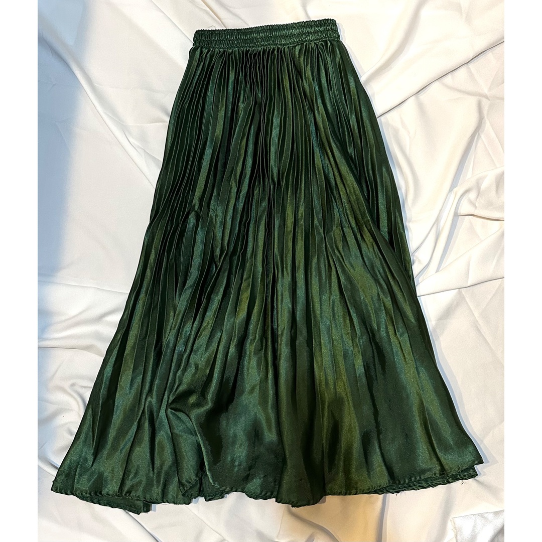 VINTAGE satin pleats skirt / プリーツスカート レディースのスカート(ロングスカート)の商品写真