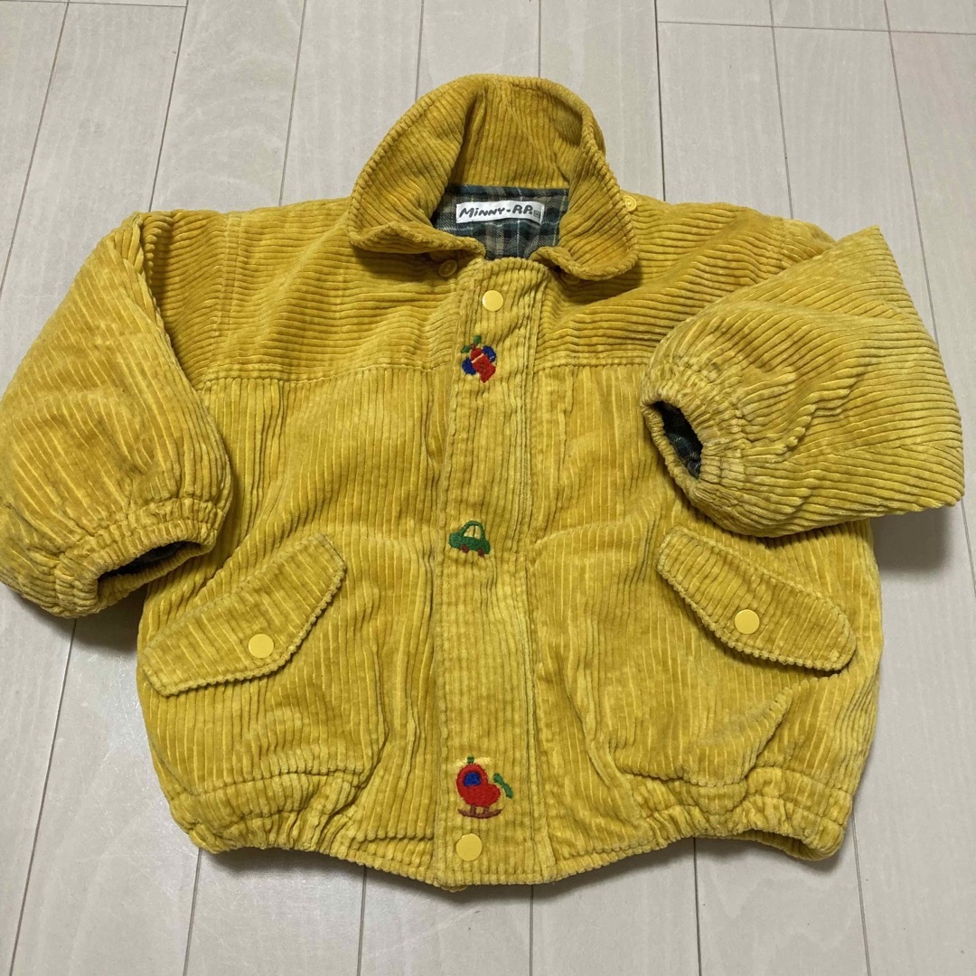 レトロ　ジャンパー　ブルゾン　コーデュロイ　90 訳あり キッズ/ベビー/マタニティのキッズ服男の子用(90cm~)(ジャケット/上着)の商品写真