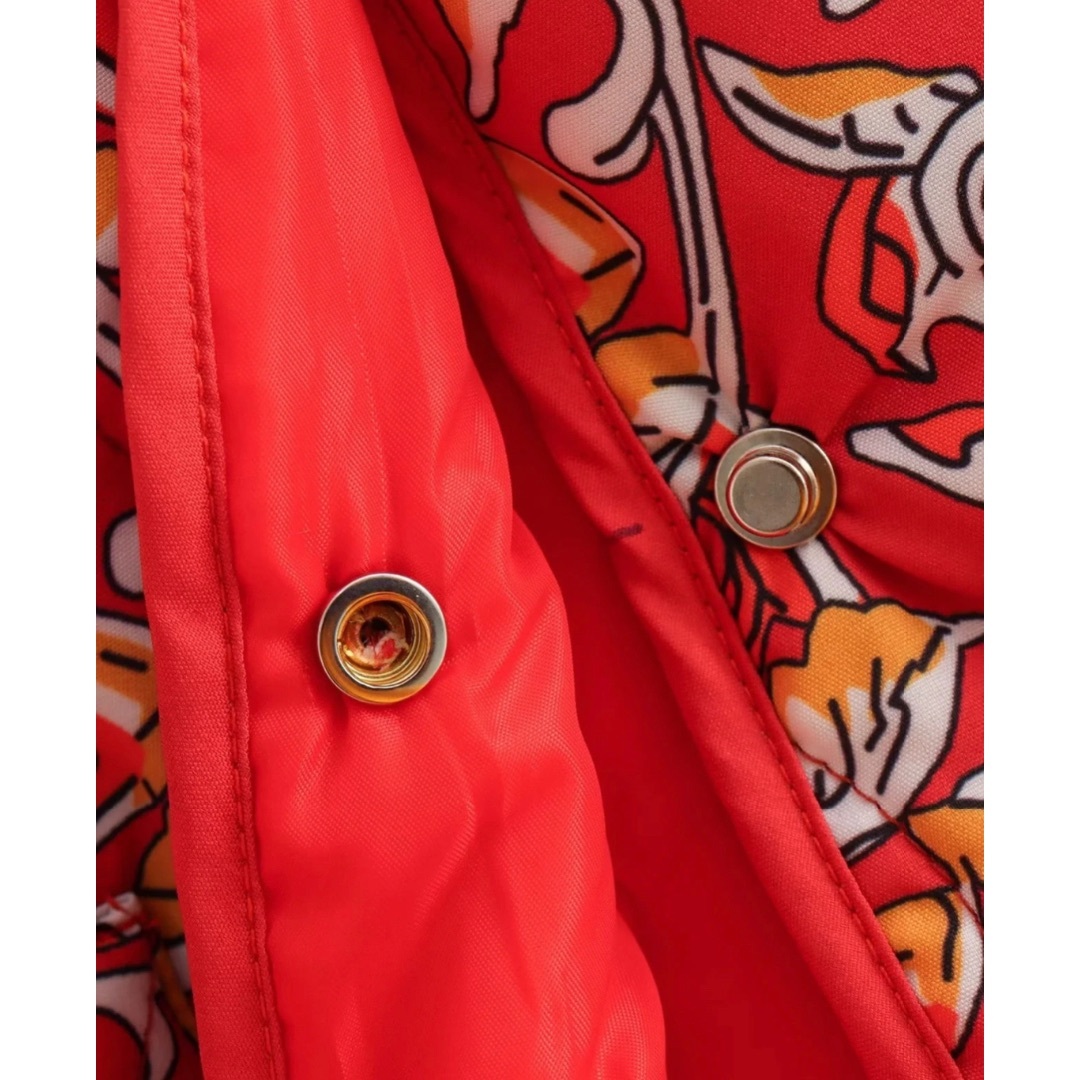 🤎10月新作🎻12473◆red レッド フラワー 花柄 ダウンジャケット レディースのジャケット/アウター(ダウンジャケット)の商品写真