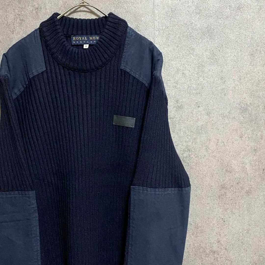 90S vintage デザインニット エルボーパッチ メンズ3 個性派