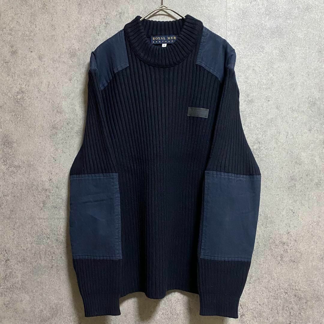 90S vintage デザインニット エルボーパッチ メンズ3 個性派