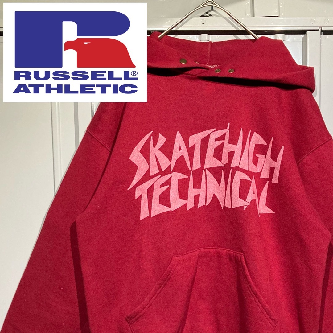 Russellathletic/90s/usa製/プルオーバーパーカー/赤/XL