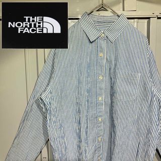 ザノースフェイス(THE NORTH FACE)のTHE NORTH FACE/長袖/ボーダー/ストライプ/シャツ/白ネイビー/L(シャツ/ブラウス(長袖/七分))