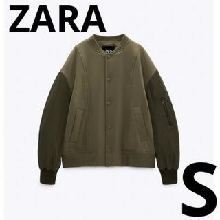 ZARA ダブルトリム MA-1ボンバージャケット Mサイズ パステルグリーン