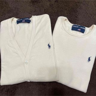 ラルフローレン ネイビー ホワイトポニー ノースリーブ カーデ