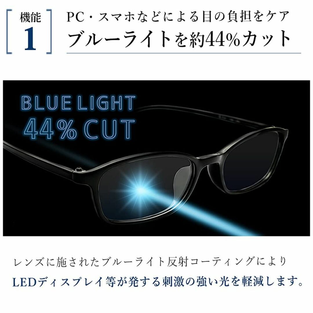 【色: ブラックマット】LANCETTI 老眼鏡 メンズ おしゃれ ブルーライト 5