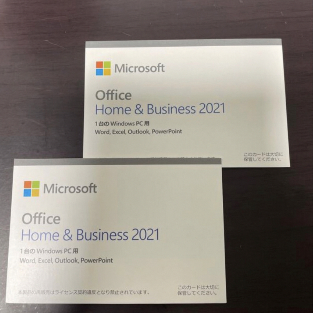 Microsoft(マイクロソフト)の【新品】2枚セット　office2021 home&business 純正 スマホ/家電/カメラのPC/タブレット(PC周辺機器)の商品写真