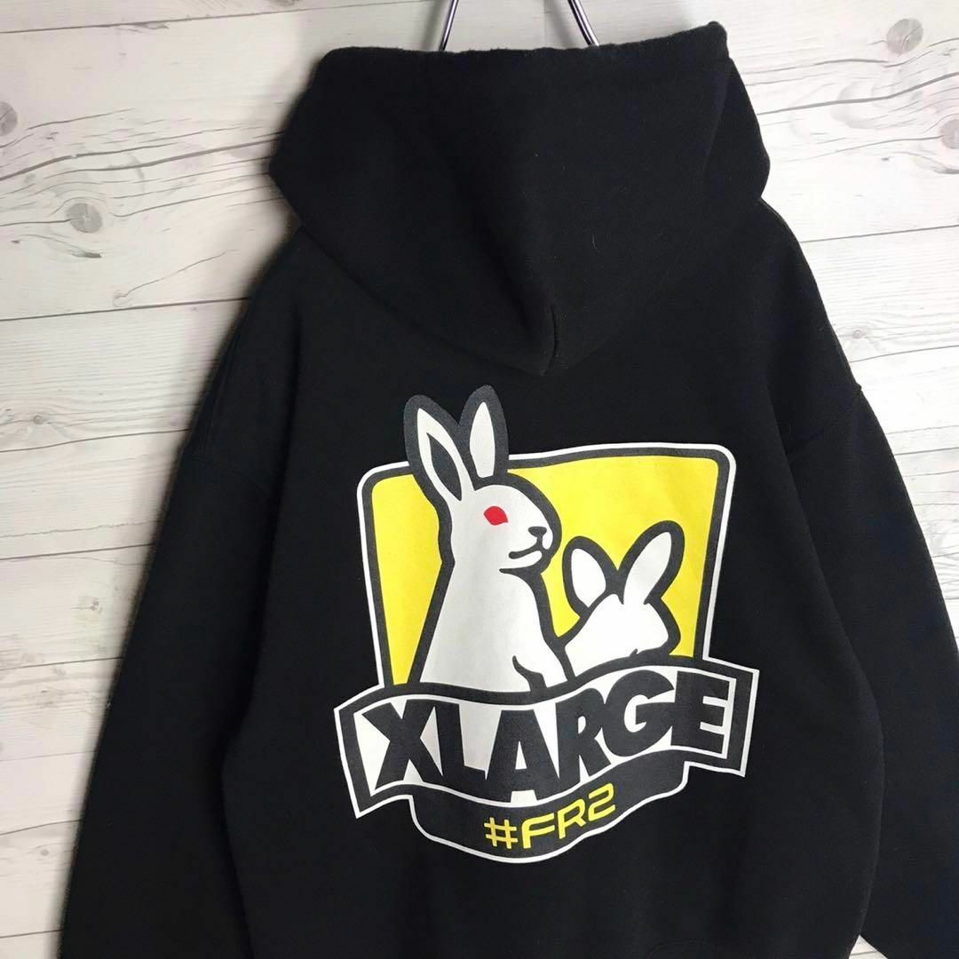 【超人気コラボ】FR2 XLARGE 入手困難 即完売 両面プリント パーカー