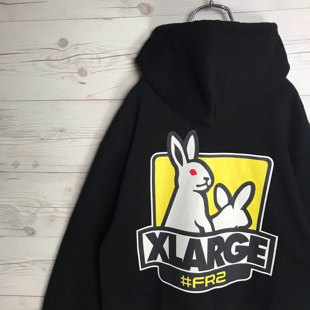 【超人気コラボ】FR2 XLARGE 入手困難 即完売 両面プリント パーカー