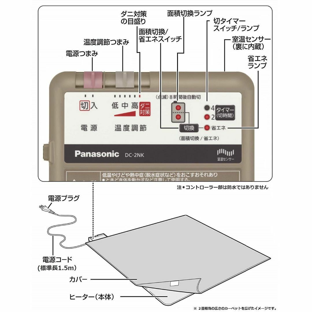 パナソニック ホットカーペット 着せかえカバー付き DC-2NKB2-C