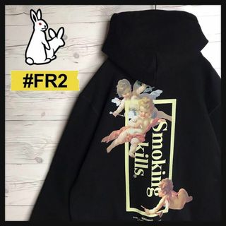 エフアールツー(#FR2)の【即完売モデル美品】FR2 絵画 月 天使 ビッグロゴ 入手困難 希少 パーカー(その他)