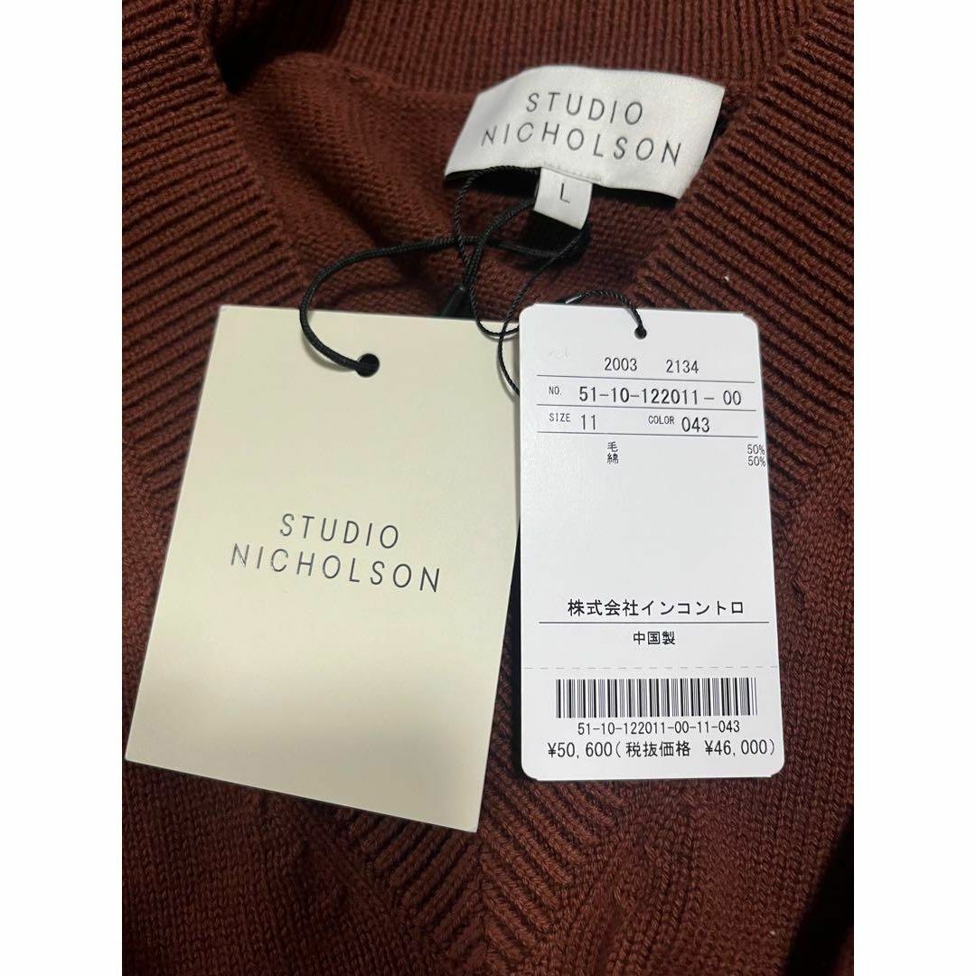 送料無料・新品　STUDIO NICHOLSON 22aw Vネックニット　L 5