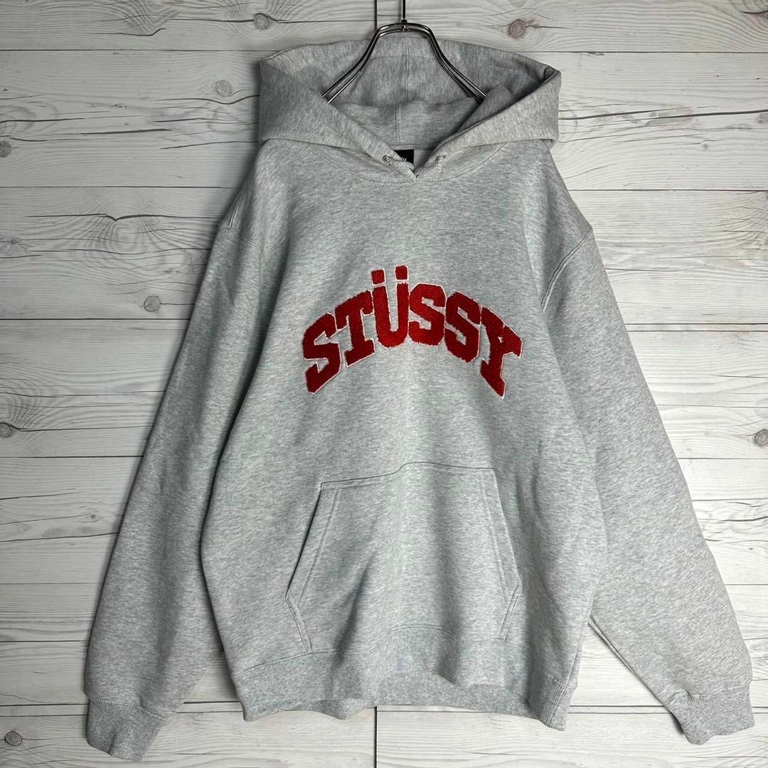 【超人気モデル】stussy パイルロゴ 刺繍 即完売 入手困難 パーカー