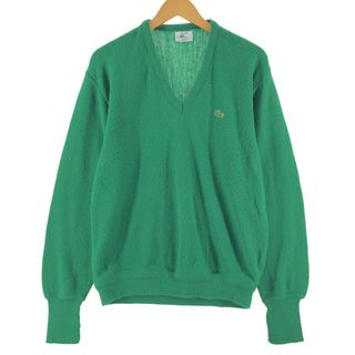 ラコステ(LACOSTE)の古着 80~90年代 ラコステ LACOSTE IZOD Vネック アクリルニットセーター USA製 メンズM ヴィンテージ /eaa358297(ニット/セーター)