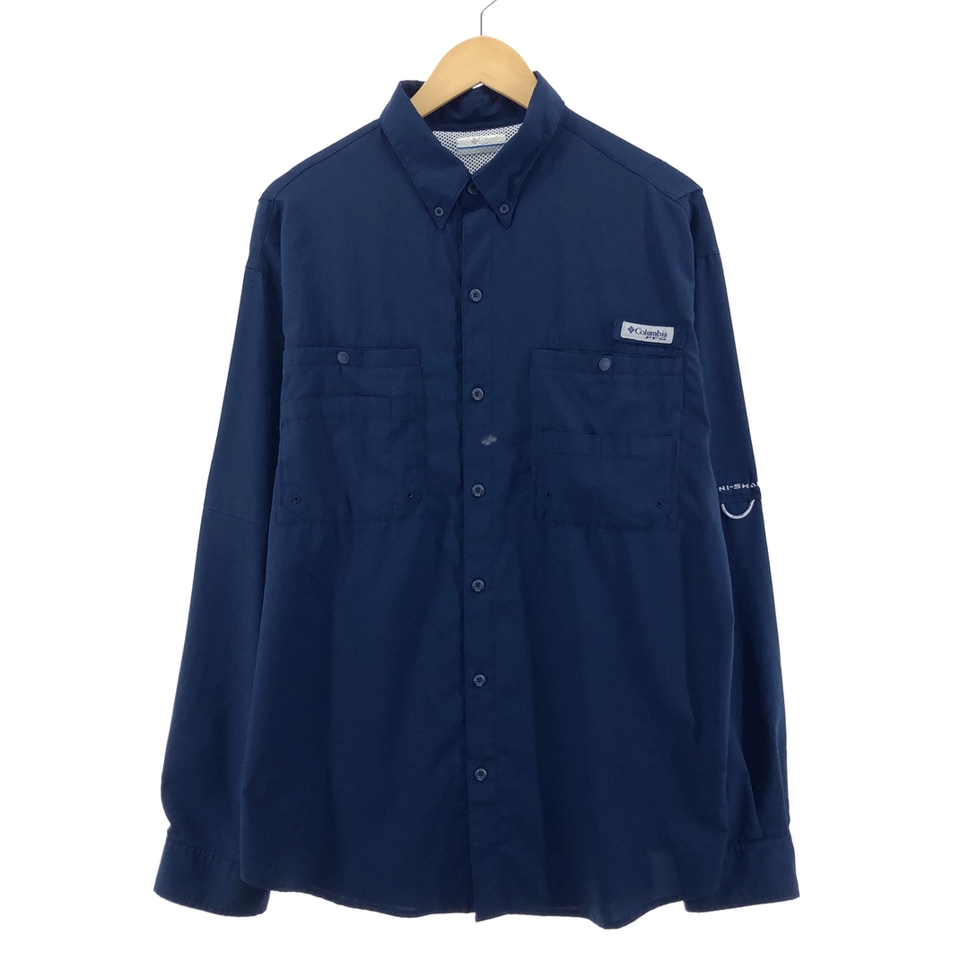 コロンビア Columbia PFG OMNI-SHADE 長袖 ボタンダウン フィッシングシャツ メンズL /eaa378705