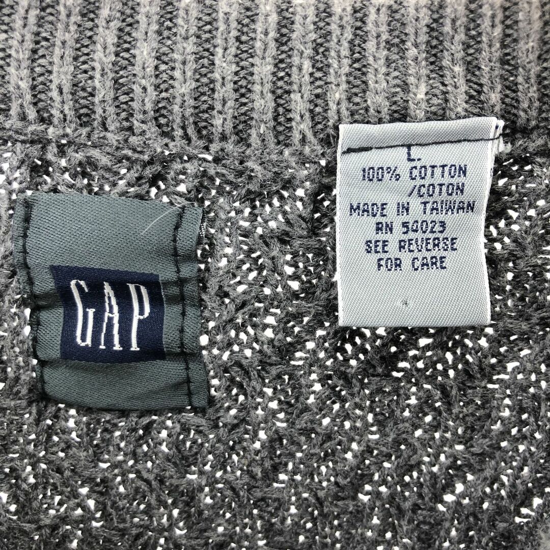 GAP(ギャップ)の古着 ギャップ GAP オールドギャップ ケーブル編み コットンニットセーター メンズL ヴィンテージ /eaa378155 メンズのトップス(ニット/セーター)の商品写真