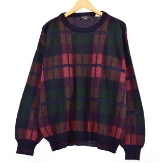 古着 THE ITALIAN SWEATER CO. チェック柄 アクリル×ウールニットセーター イタリア製 メンズXL /eaa365727(ニット/セーター)