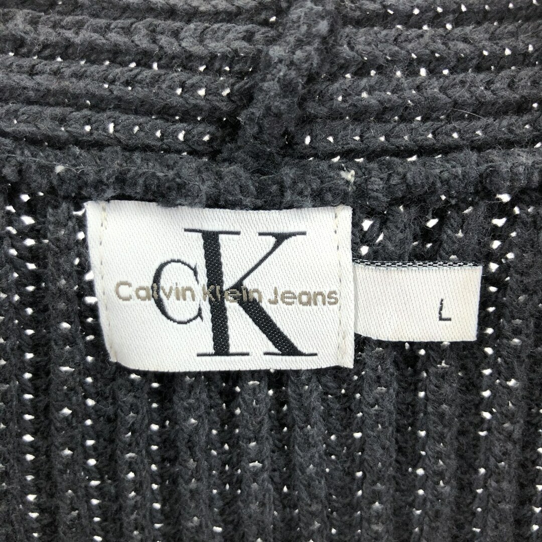 90年代 カルバンクライン Calvin klein JEANS リブ編み モックネック コットンニットセーター USA製 メンズXL ヴィンテージ /eaa378154 2