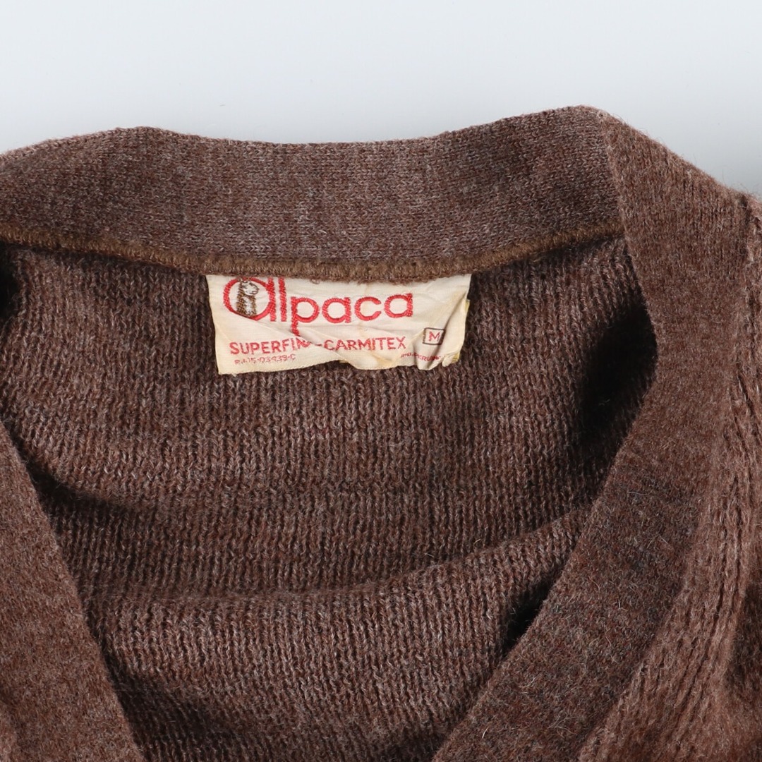 ~70年代 alpaca アルパカニットカーディガン メンズL ヴィンテージ /eaa335118 2