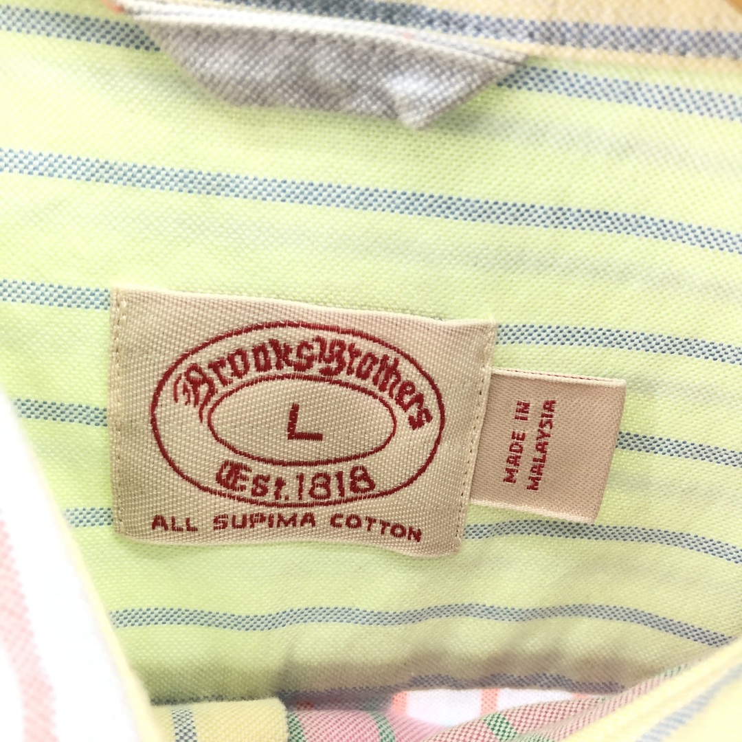 ブルックスブラザーズ Brooks Brothers Est.1818 ストライプ柄 長袖 コットンストライプシャツ メンズL /eaa377553 2