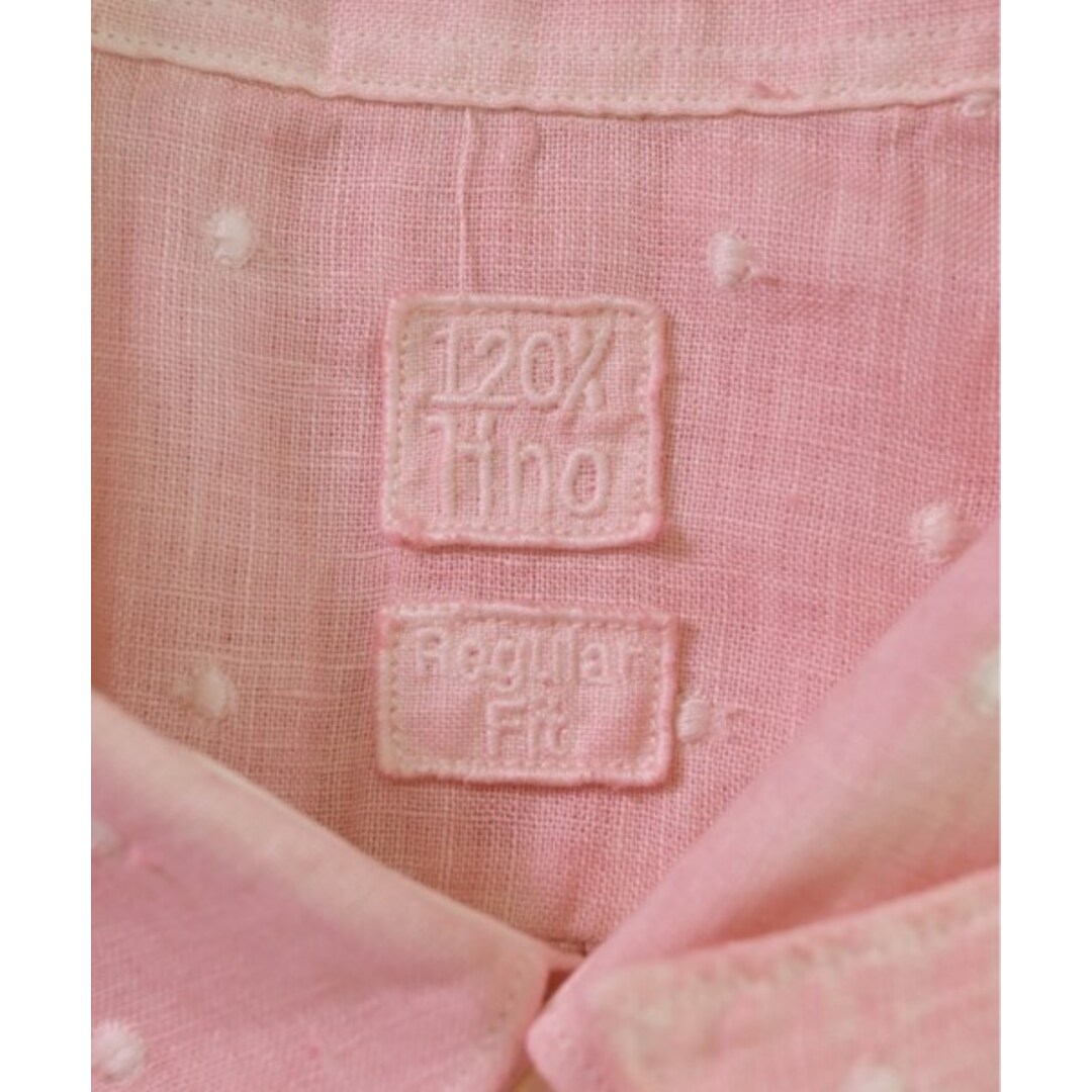 120% LINO(ハヤクニジュッパーセントリノ)の120% lino カジュアルシャツ XL ピンクx白(ドット) 【古着】【中古】 メンズのトップス(シャツ)の商品写真