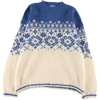 ジェイクルー(J.Crew)の古着 90年代 ジェイクルー J.Crew 総柄 ウールニットセーター メンズXXL ヴィンテージ /eaa336908(ニット/セーター)