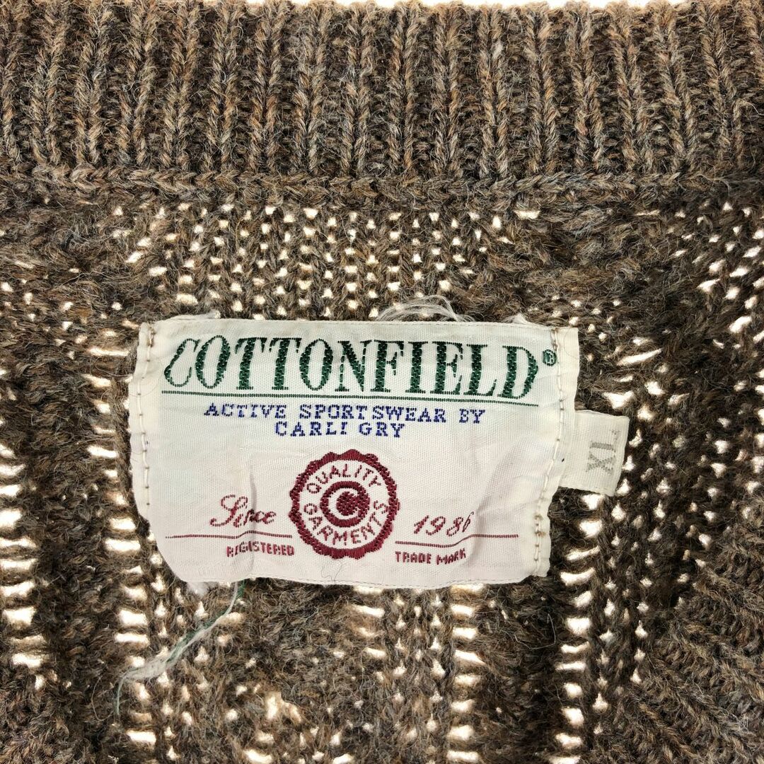 COTTONFIELD ケーブル編み ウールニットセーター メンズXL /eaa344160 2