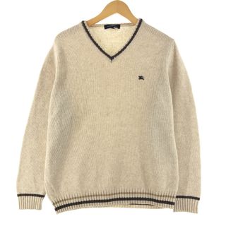 バーバリー(BURBERRY)の古着 バーバリー Burberry's BURBERRY LONDON Vネック ウールニットセーター メンズM /eaa344307(ニット/セーター)