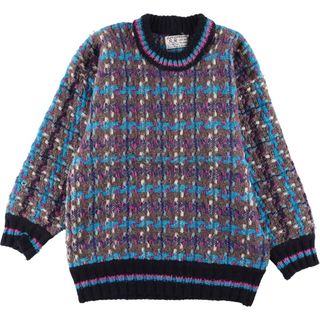 古着 CARABUELA 総柄 HAND KNIT ハンドニット エクアドルニットセーター メンズM /eaa336858(ニット/セーター)