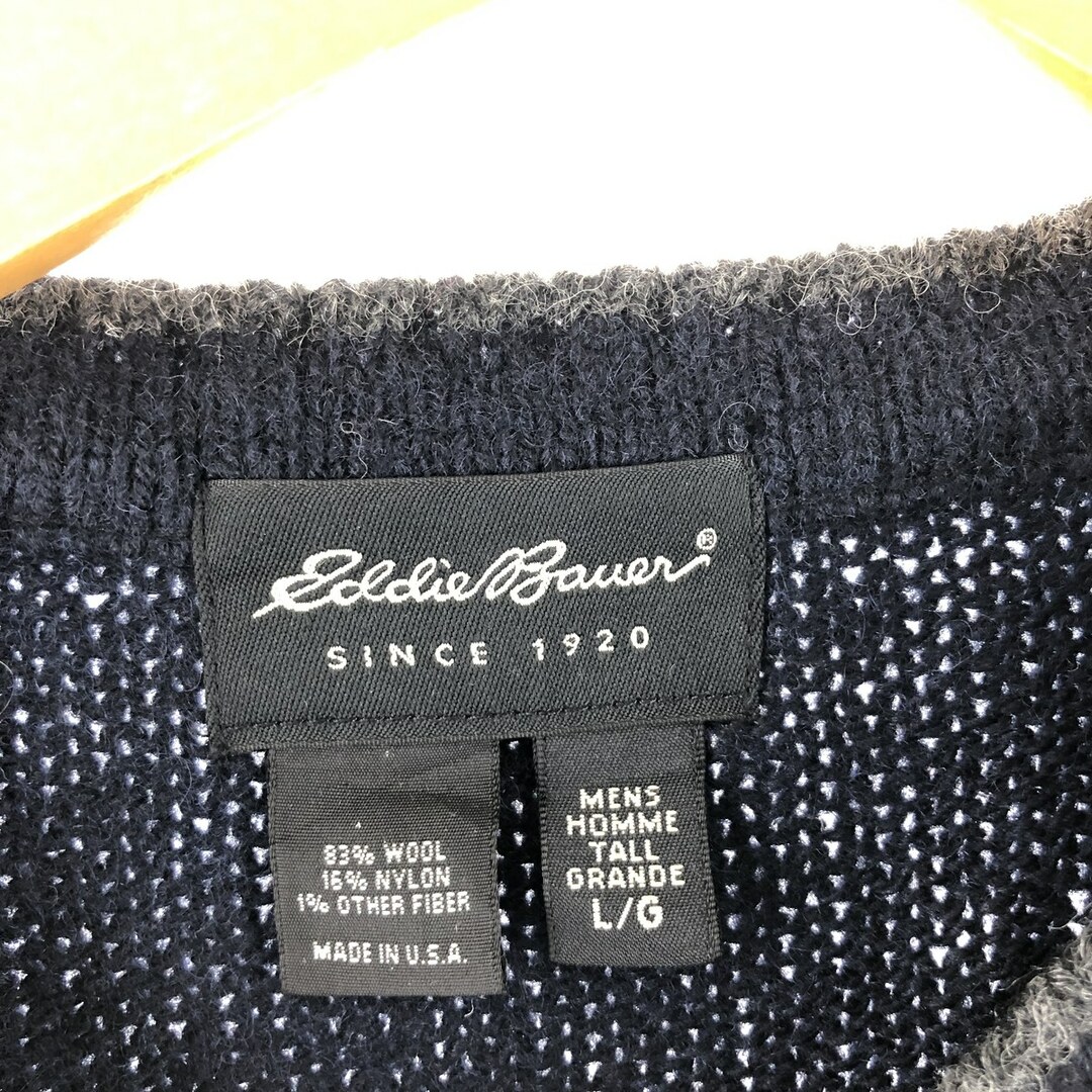 Eddie Bauer(エディーバウアー)の古着 エディーバウアー Eddie Bauer ウールニットセーター メンズXL /eaa363836 メンズのトップス(ニット/セーター)の商品写真