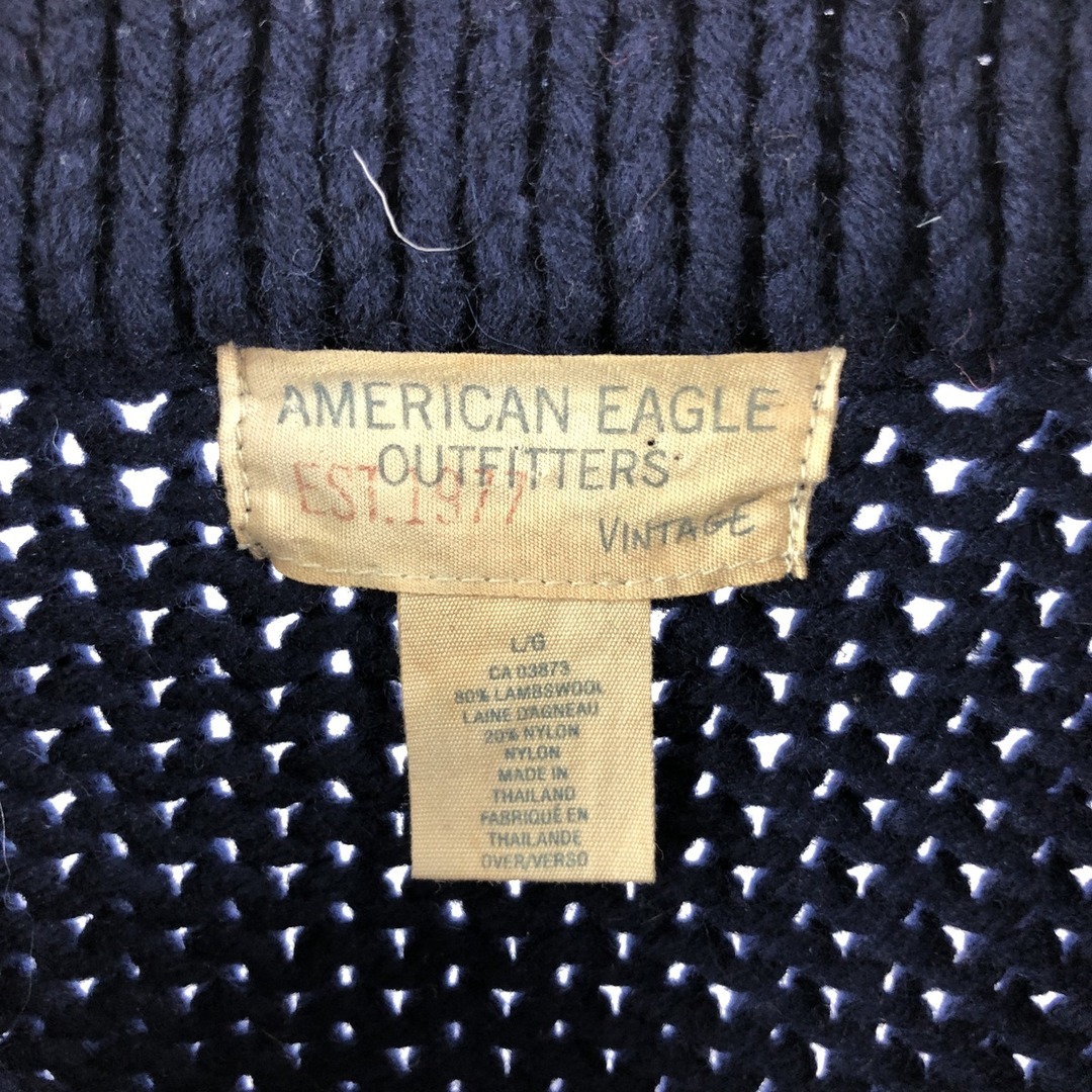 古着 AMERICAN EAGLE OUTFITTERS 総柄 ウールニットセーター メンズL /eaa356790 メンズのトップス(ニット/セーター)の商品写真