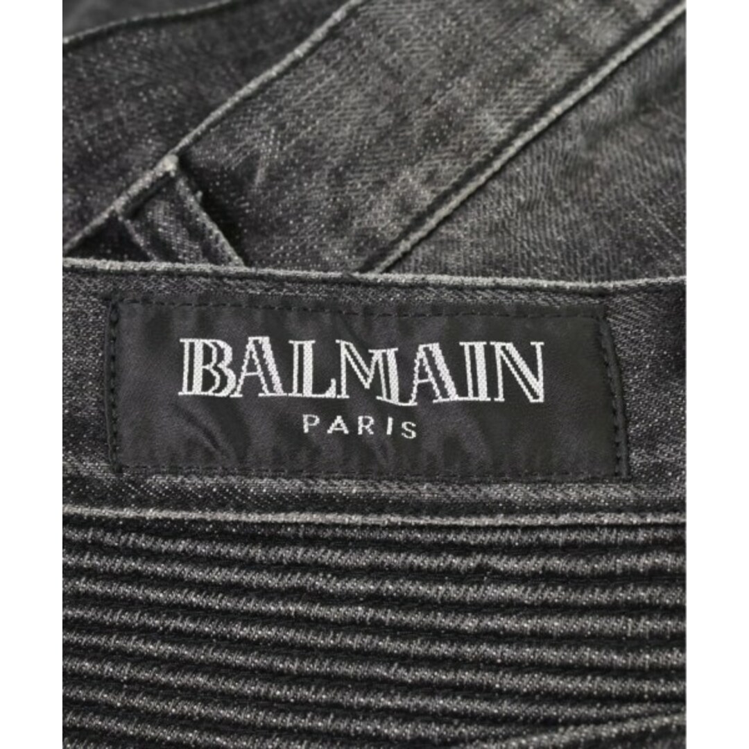 BALMAIN - BALMAIN バルマン デニムパンツ 33(L位) 黒(デニム) 【古着