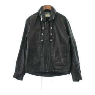 SAINT LAURENT PARIS ライダース 46(M位) 黒 【古着】【中古】(ライダースジャケット)