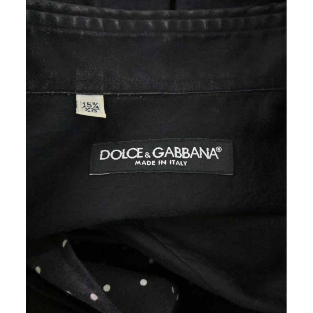 DOLCE&GABBANA カジュアルシャツ 40(L位) 黒x白(ドット)