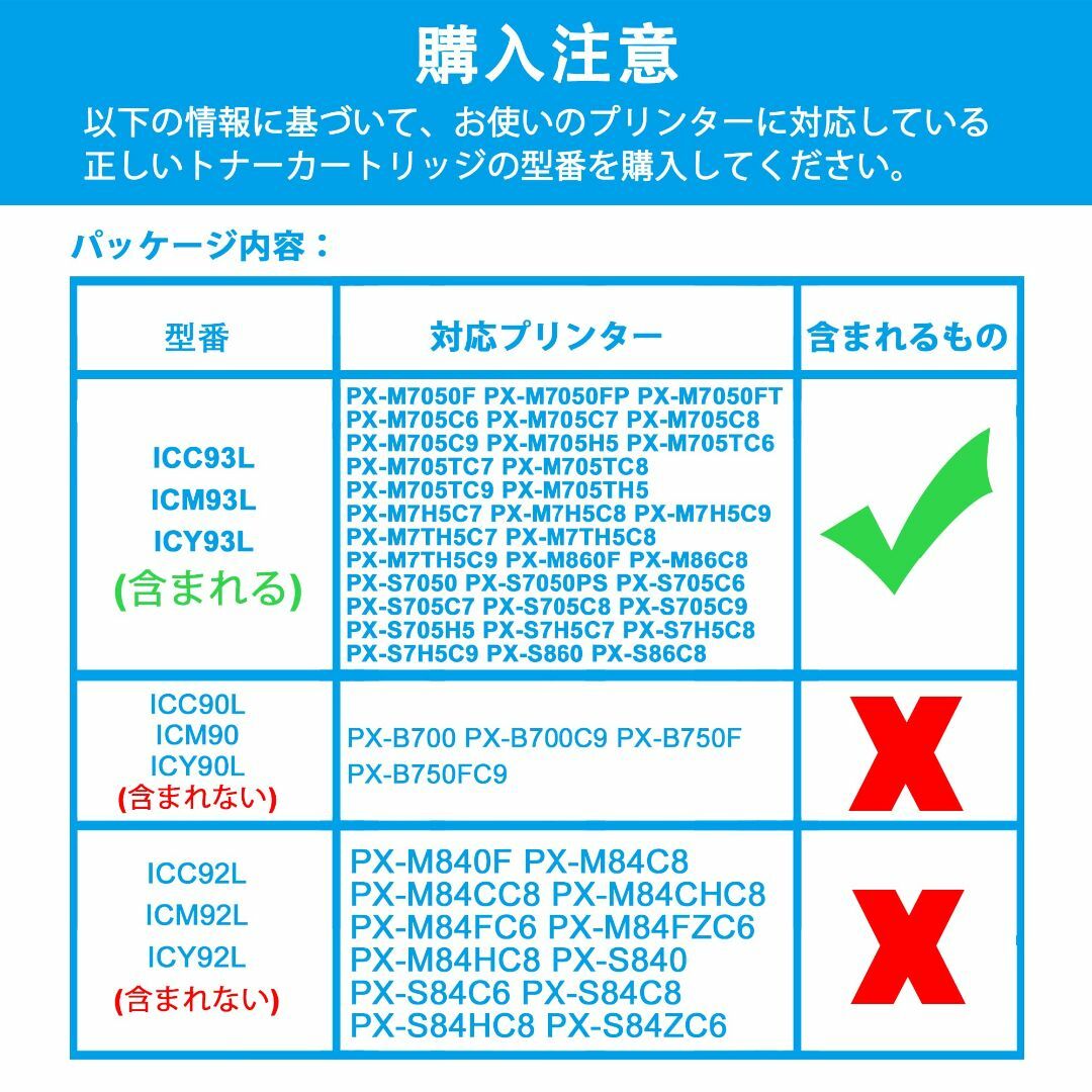 LCL EPSON用 エプソン用 ICC93L ICM93L ICY93L 顔料 1