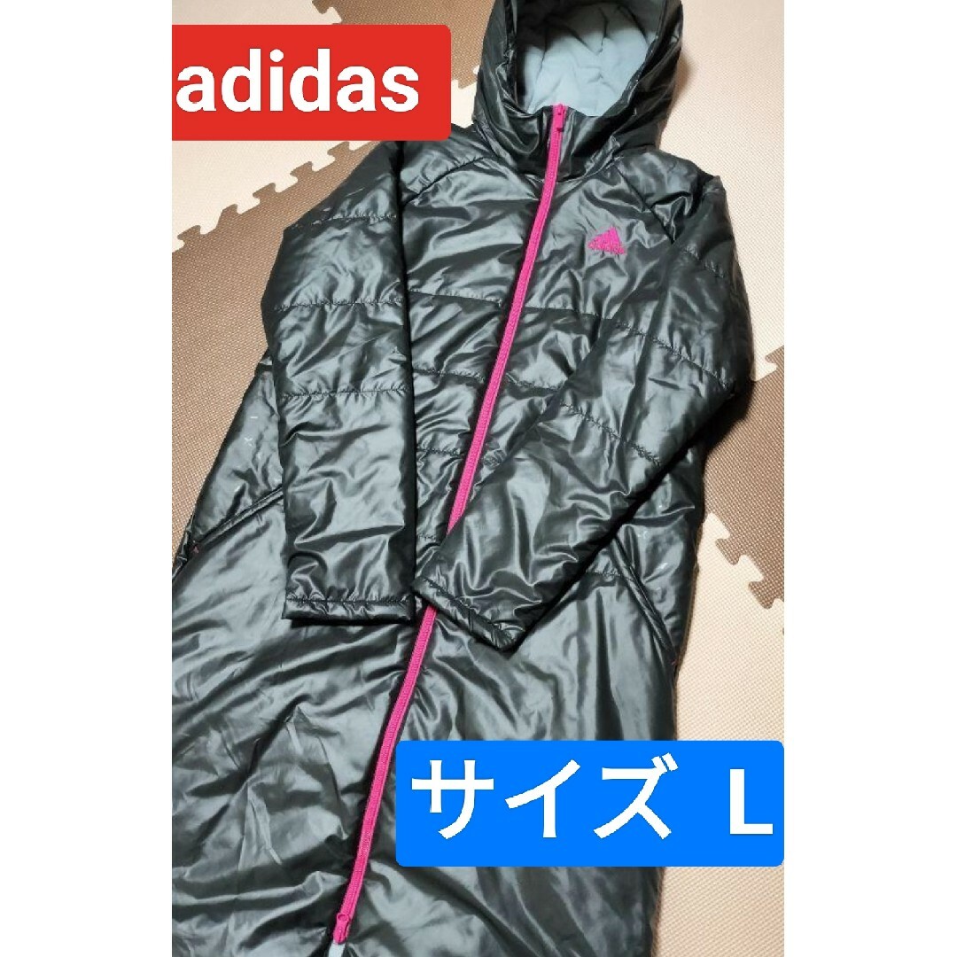 adidas アディダスベンチコート　ブラック　サイズL