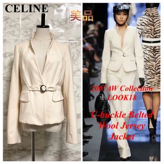 セリーヌ(celine)の【美品 07AW LOOK18】CELINE Cバックル ベルテッドジャケット(テーラードジャケット)