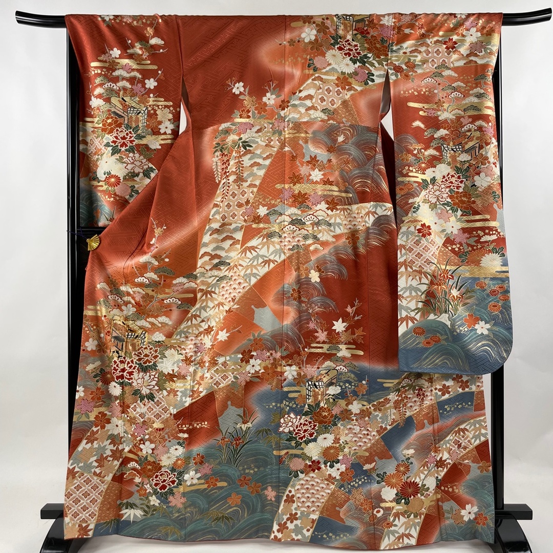 振袖 身丈166.5cm 裄丈66cm 正絹 名品水着/浴衣