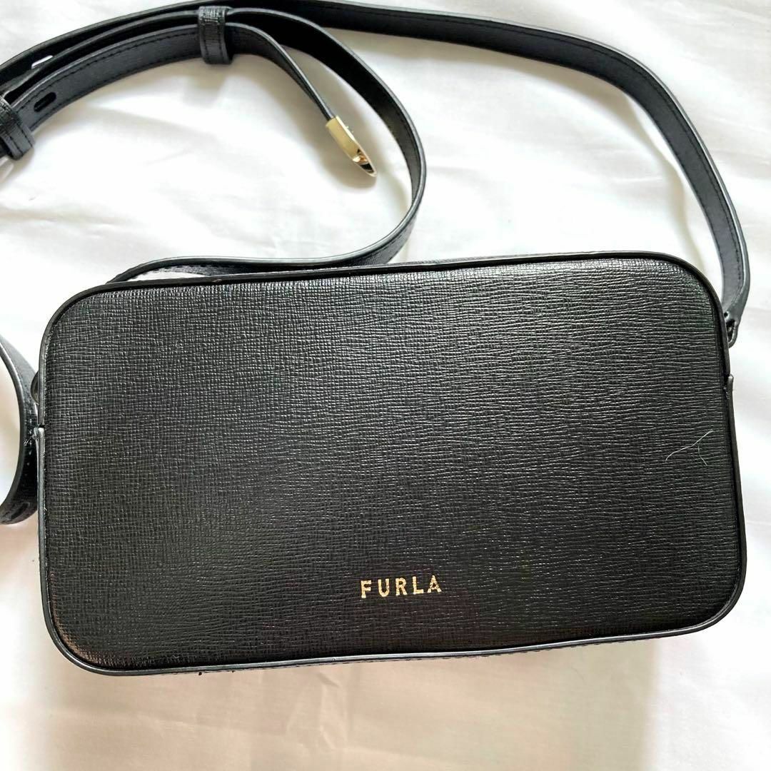 ✨極美品✨現行　FURLA フルラ ショルダーバッグ　レザー　ブラック　ボックス