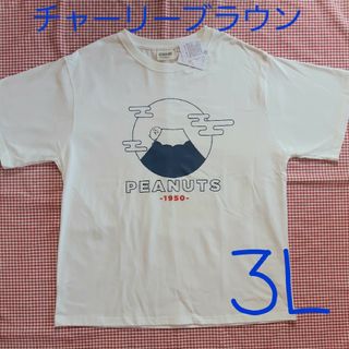 ピーナッツ(PEANUTS)のチャーリーブラウン メンズ Tシャツ 新品 3L 大きいサイズ 白 スヌーピー(Tシャツ/カットソー(半袖/袖なし))