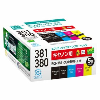 【色: 5色パック】エコリカ キヤノン BCI-381+3805MP対応リサイク(PC周辺機器)