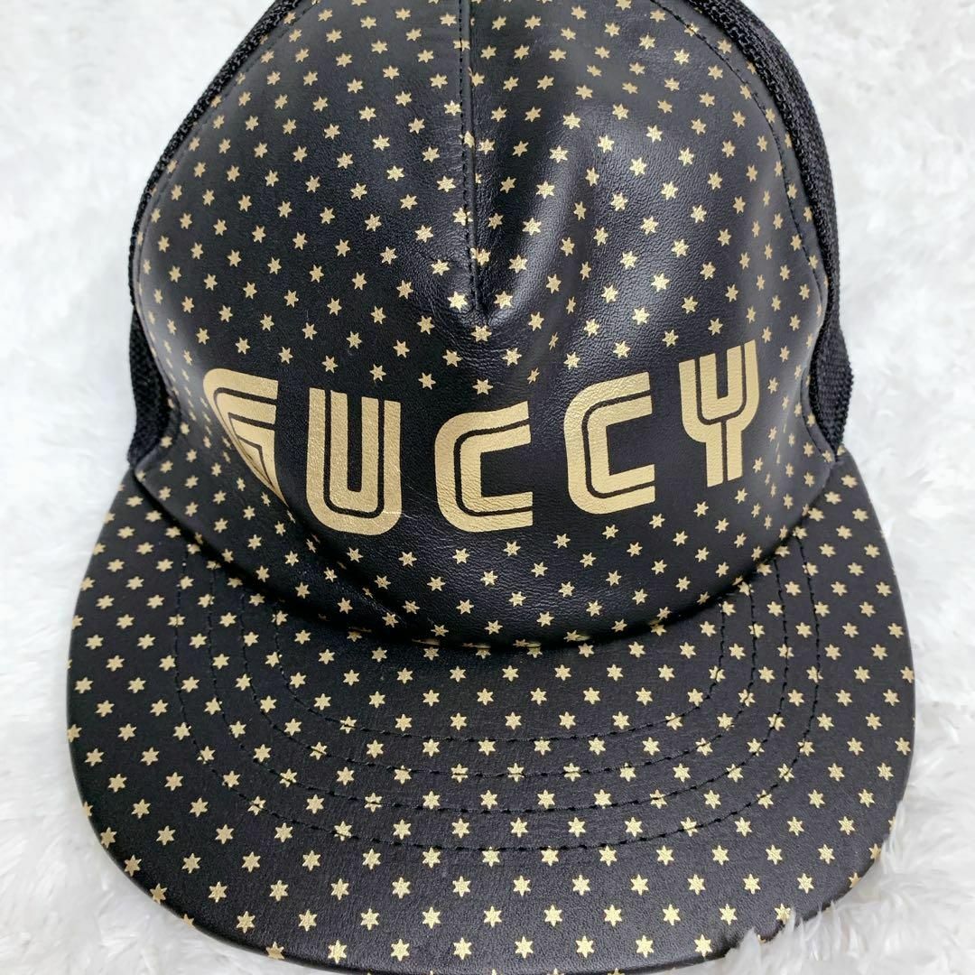 値引き上限 GUCCI GUCCY ロゴ ベースボールキャップ 帽子 ブラック