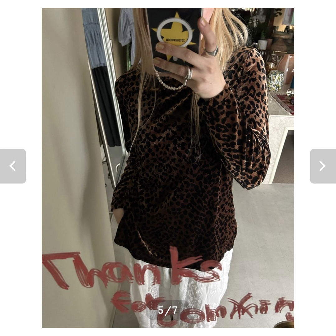 EDIT.FOR LULU(エディットフォールル)のleopard velours tops  201showroom レディースのトップス(カットソー(長袖/七分))の商品写真