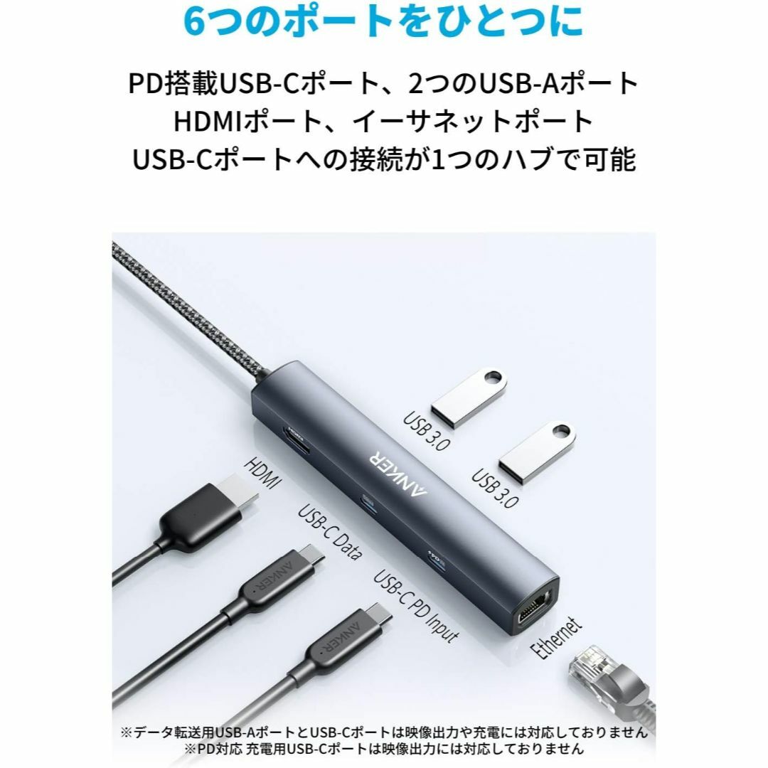 【USB-Cハブ】【出品最新】Anker PowerExpand 6-in-1 1