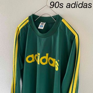 アディダス(adidas)の90sadidasアディダスロンt長袖ゲームシャツメンズLグリーン緑トレフォイル(Tシャツ/カットソー(七分/長袖))