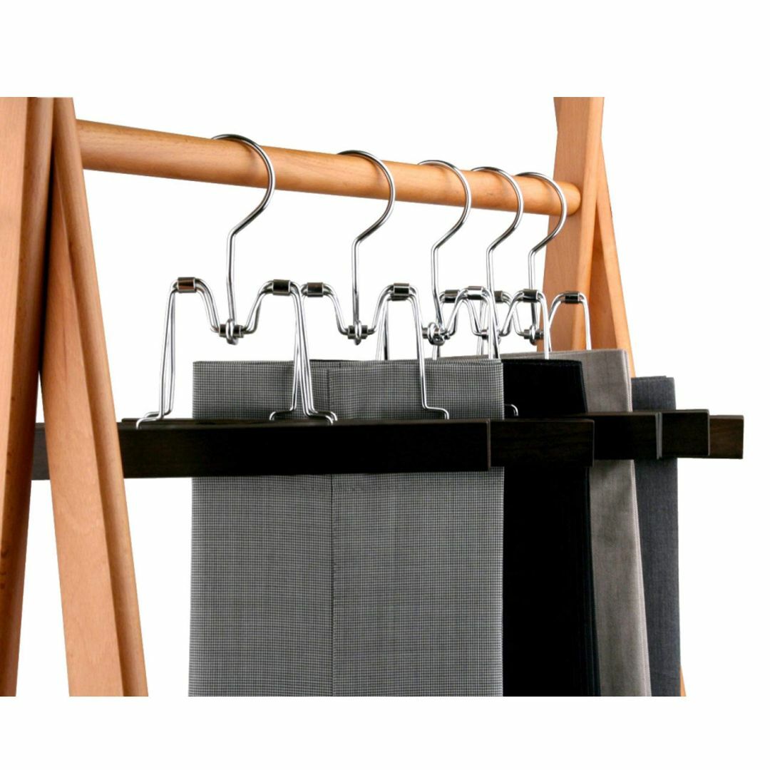 ナカタハンガー　木製ズボン吊りハンガー 5本組種類ハンガー