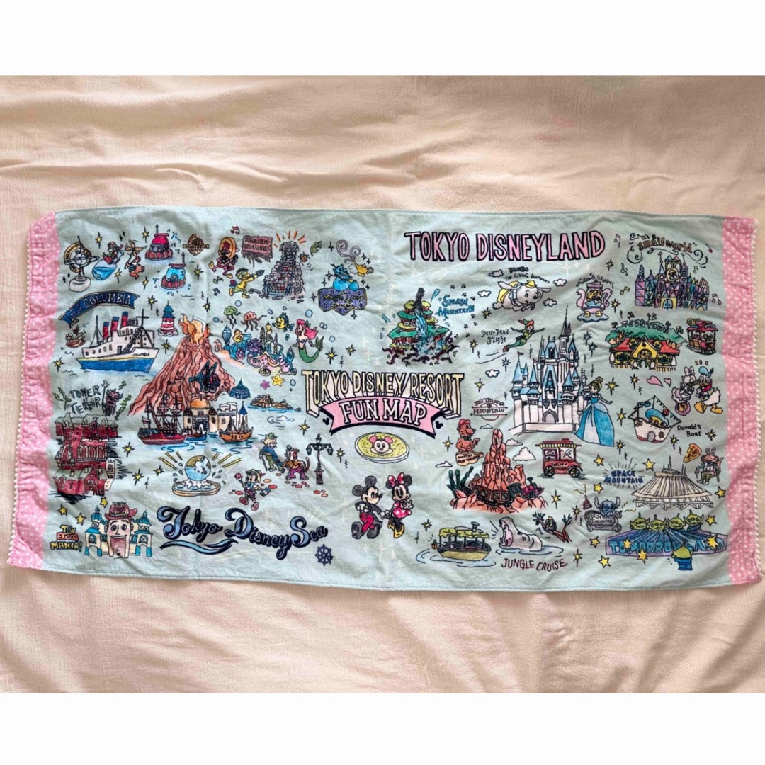 Disney - 東京ディズニーリゾート バスタオル 手描き風デザイン Disney - 東京ディズニーリゾート バスタオル 手描き風デザイン
