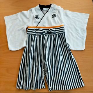 なぴょん様専用　袴ロンパース　80cm    白(和服/着物)