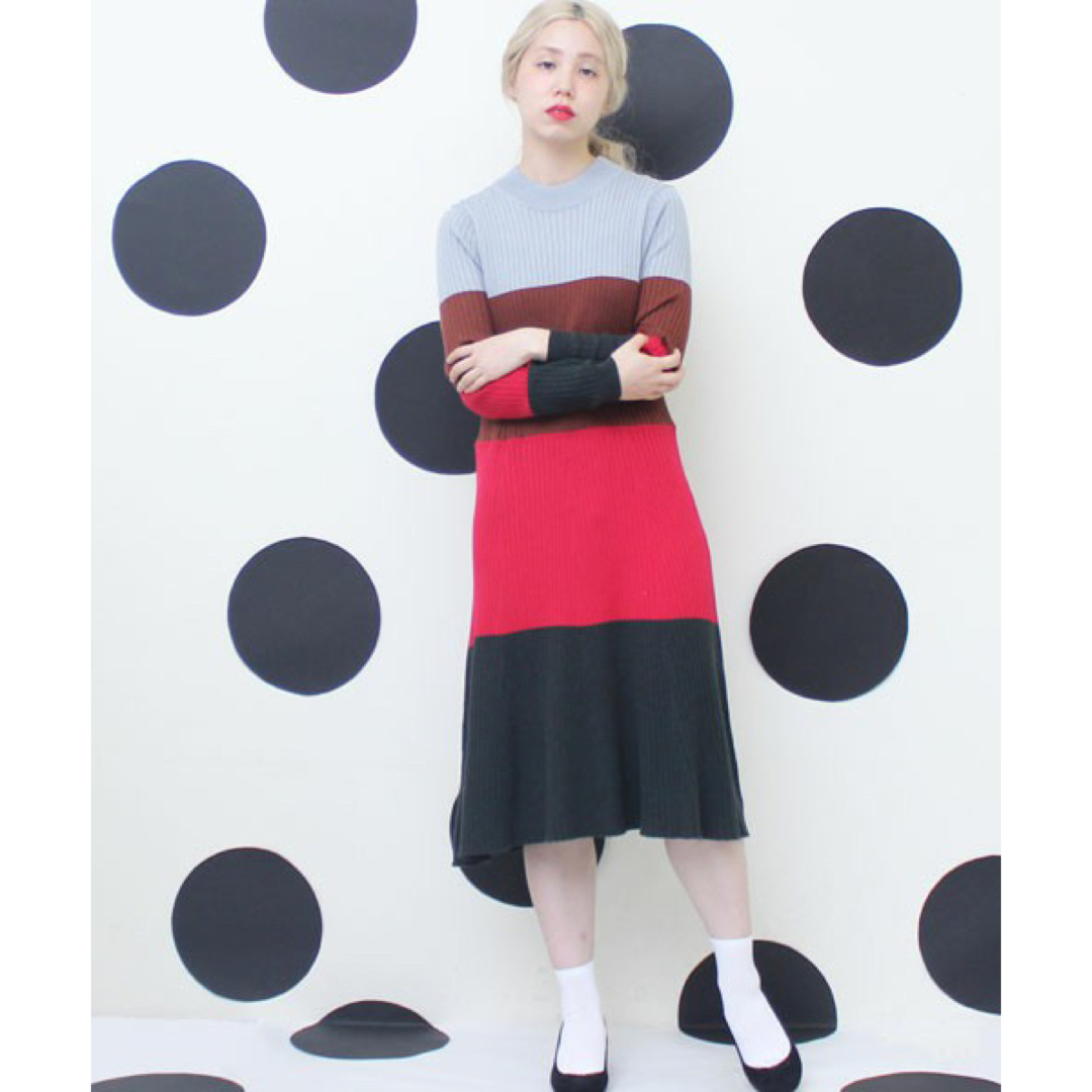 Dot&Stripes CHILDWOMAN(ドットアンドストライプスチャイルドウーマン)のDot＆Stripes CHILD WOMAN 太ボーダーフレアワンピース レディースのワンピース(ロングワンピース/マキシワンピース)の商品写真