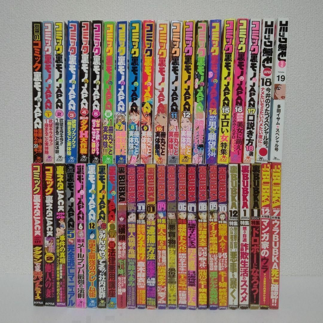 『裏モノJAPAN』『裏ネタJACK』『裏BUBUCA』コミック含む 44冊